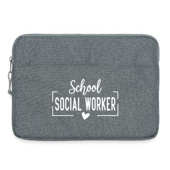 Assistant social scolaire, travail social, travail social - Sacoche pour ordinateur portable 15 pouces - gris chiné - Devant