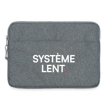 Slow system, humor, fatigue, work - Laptop bag 15" - heather grey - Front
