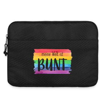 Meine Welt ist bunt Regenbogen fröhlich farbenfroh - Laptoptasche 15" - Schwarz - Vorne