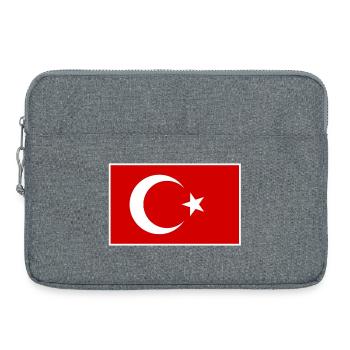Turkey Türkiye Flag - Laptop bag 15" - heather grey - Front
