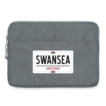 Panneau de la ville de Swansea - Sacoche pour ordinateur portable 15 pouces - gris chiné - Devant