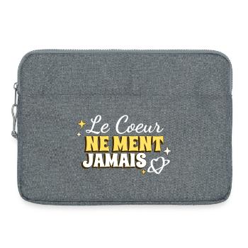 Le coeur ne ment jamais - Sacoche pour ordinateur portable 15 pouces - gris chiné - Devant