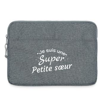 Je suis une super petite sœur - Sacoche pour ordinateur portable 15 pouces - gris chiné - Devant