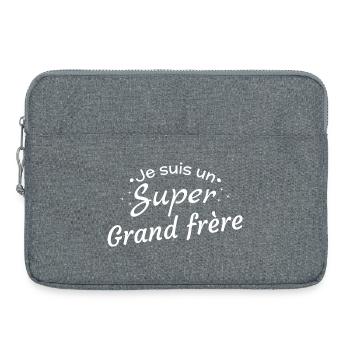 Cadeau Grand Frère Super Héros - Sacoche pour ordinateur portable 15 pouces - gris chiné - Devant