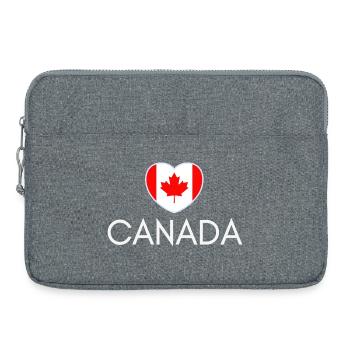 Cœur avec le drapeau canadien, j’aime le Canada - Sacoche pour ordinateur portable 15 pouces - gris chiné - Devant
