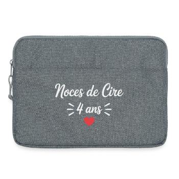 4-jähriges Jubiläum Wachshochzeit - Laptoptasche 15" - Grau meliert - Vorne