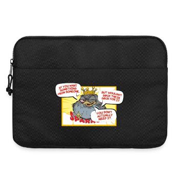 Königliche Krähe mit Funken-Slogan - Laptoptasche 15" - Schwarz - Vorne
