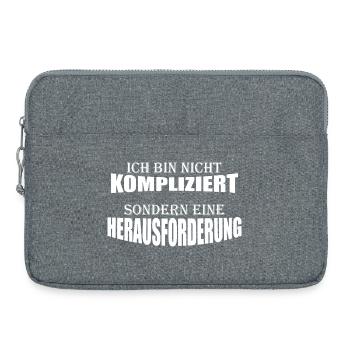 Ich bin nicht Kompliziert - Laptoptasche 15" - Grau meliert - Vorne