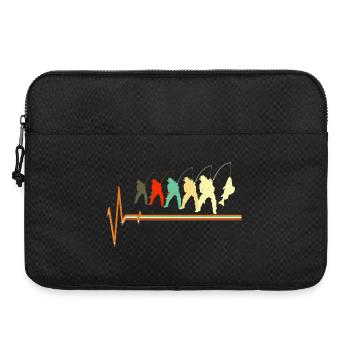 Retro Angeln Herzschlag EKG Pulse Fisherman Lover - Laptoptasche 15" - Schwarz - Vorne