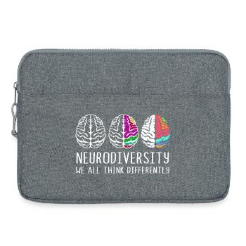 Neurodiversité Autisme Cerveau TDAH Asperger - Sacoche pour ordinateur portable 15 pouces - gris chiné - Devant