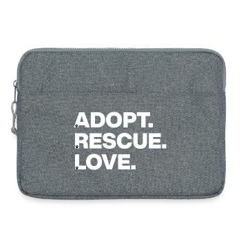 ADOPTER, SAUVER, AIMER, ANIMAL AMOUR, ADOPTION D’ANIMAUX DE COMPAGNIE w - Sacoche pour ordinateur portable 15 pouces - gris chiné - Devant