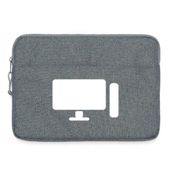 Minimal PC Setup Icon – Gamer Design - Laptoptasche 15" - Grau meliert - Vorne