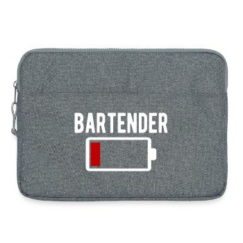 Barman qui charge une batterie faible, drôle - Sacoche pour ordinateur portable 15 pouces - gris chiné - Devant
