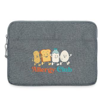 Funny Allergy Club Lebensmittelallergiehumor Erdnussmilch - Laptoptasche 15" - Grau meliert - Vorne
