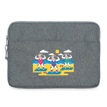 Plage de Yoga des Vaches - Sacoche pour ordinateur portable 15 pouces - gris chiné - Devant