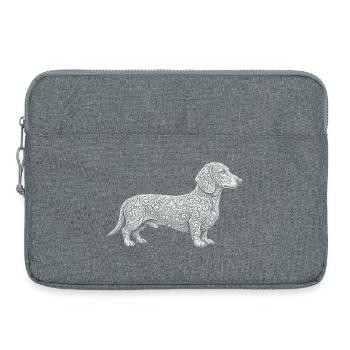 Dackel - Laptoptasche 15" - Grau meliert - Vorne
