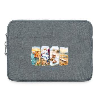 Algarve Portugal Urlaub – Strand & Felsen Motiv - Laptoptasche 15" - Grau meliert - Vorne