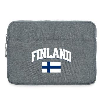 Finland Football Lover Retro Sports Design - Laptop bag 15" - heather grey - Front