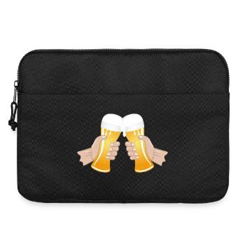 two filled beer glasses To toast Cheers - Laptop bag 15" - black - Front