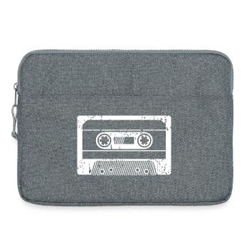 Cassette de musique rétro classique vintage logo icône - Sacoche pour ordinateur portable 15 pouces - gris chiné - Devant