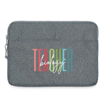 Biology Teacher School Gift - Laptop bag 15" - heather grey - Front