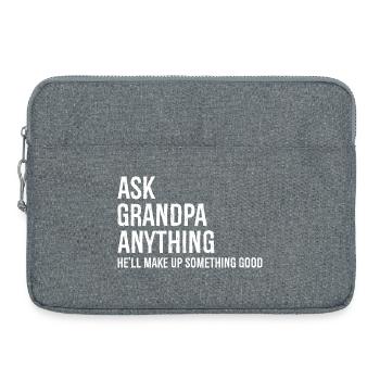 Frag Opa irgendetwas, er wird sich etwas Gutes ausdenken - Laptoptasche 15" - Grau meliert - Vorne