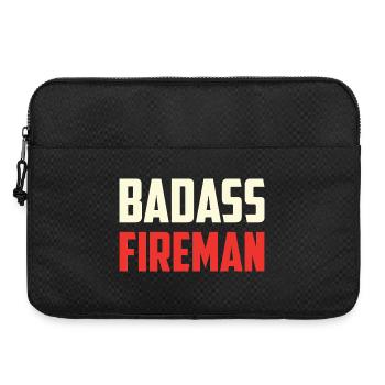 Kampflustiger Feuerwehr-Badass - Laptoptasche 15" - Schwarz - Vorne