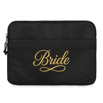 Conception élégante de script de mariée en or - Sacoche pour ordinateur portable 15 pouces - noir - Devant