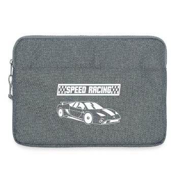White racing car - Laptop bag 15" - heather grey - Front