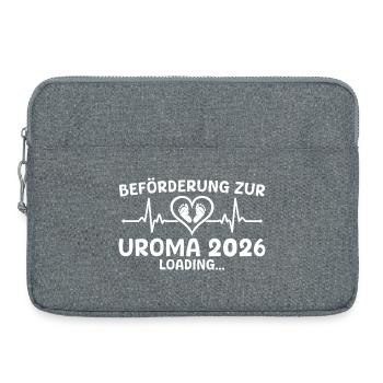 Werdende Uroma 2026 loading - Urgroßmutter - Laptoptasche 15" - Grau meliert - Vorne