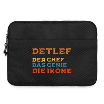 Detlef - Personalisiert Chef, Genie, Legende - Laptoptasche 15" - Schwarz - Vorne