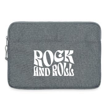 Retro Rock Typographic Print - Laptop bag 15" - heather grey - Front