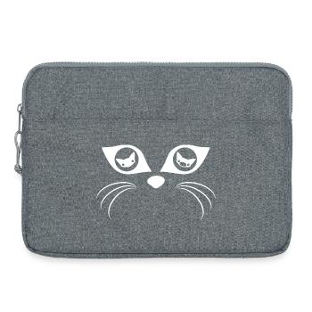 Cat Eyes (White) - Laptop bag 15" - heather grey - Front