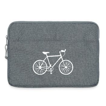 Fahhrad weiß Geschenk Radfahrer - Laptoptasche 15" - Grau meliert - Vorne
