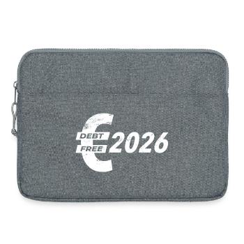 Sans dettes au Nouvel An | Résolutions du Nouvel An 2026 - Sacoche pour ordinateur portable 15 pouces - gris chiné - Devant