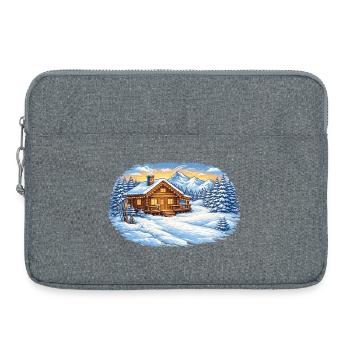 Winterliche Skihütte in den Bergen – Alpenidylle - Laptoptasche 15" - Grau meliert - Vorne
