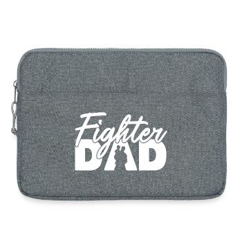 Papa combattant silhouette blanche Silhouette audacieuse Slogan Art - Sacoche pour ordinateur portable 15 pouces - gris chiné - Devant
