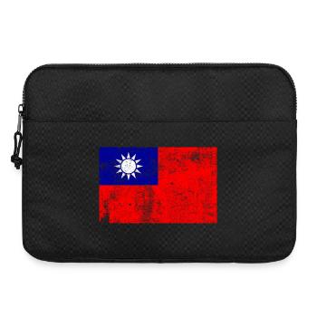 Taiwan Flagge Fahne Grunge Retro Vintage - Laptoptasche 15" - Schwarz - Vorne