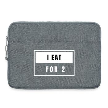 Ich esse für 2 — Schwangerschaftshumor - Laptoptasche 15" - Grau meliert - Vorne
