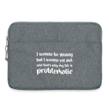 I want to be skinny - Laptop bag 15" - heather grey - Front