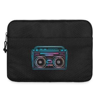 Kassetten Recorder im leuchtenden 80er Neon Look - Laptoptasche 15" - Schwarz - Vorne