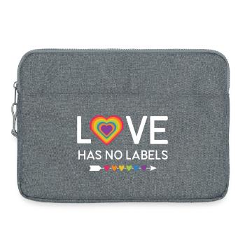 LGBT Pride Month - Love Has No Labels - Laptop bag 15" - heather grey - Front