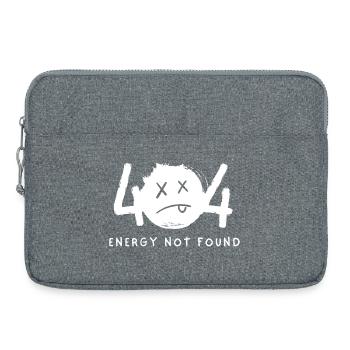 Lustiges Emoticon "Energie nicht gefunden" - Laptoptasche 15" - Grau meliert - Vorne