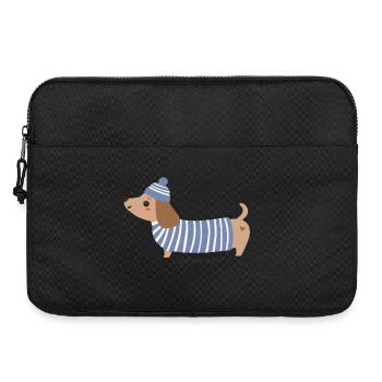 Oh mon chien ! - Rayures bleues - Sacoche pour ordinateur portable 15 pouces - noir - Devant