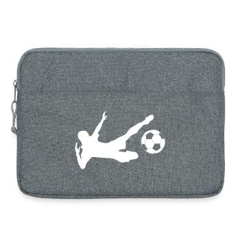 Minimalist silhouette soccer player - Laptop bag 15" - heather grey - Front