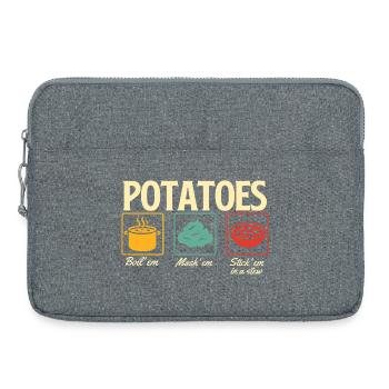 Potatoes Boil Mash Stew Thanksgiving Quote - Laptop bag 15" - heather grey - Front