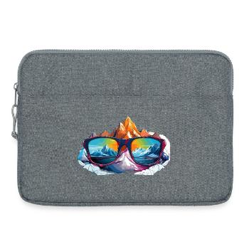Bergpanorama in Sonnenbrille - Laptoptasche 15" - Grau meliert - Vorne