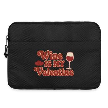Wine Is My Valentine – Retro Wein Design - Laptop bag 15" - black - Front
