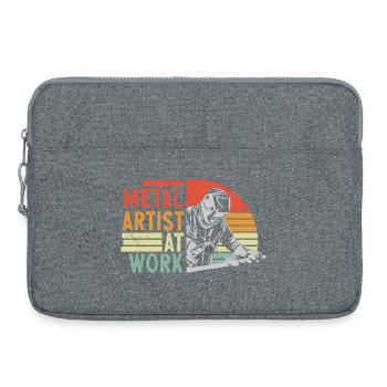 Artiste métal au travail - Sacoche pour ordinateur portable 15 pouces - gris chiné - Devant