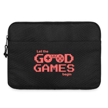 Retro Pixellogo Gaming "Let the Good Games begin" - Laptoptasche 15" - Schwarz - Vorne
